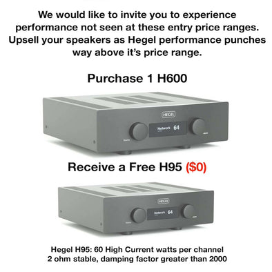 Hegel H600 Integrated Amplifier FREE H95 INTEGRATED AMPLIFIER PROMOTION